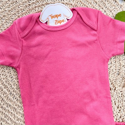 Conj Body e Short Canelado Pink